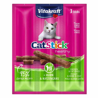 Vitakraft Cat Stick 3pcs Chicken And Cat Grass 18g view 