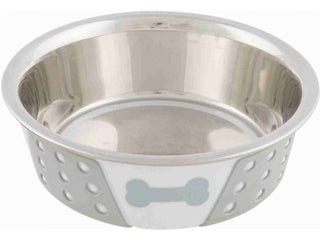 Trixie Silicone/Stainless Bowl 0.4 L White/Grey view 