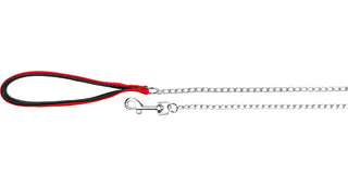 Trixie Chain Leash With Nylon Hand Loop Red L/XL 1 view 