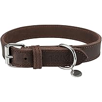 Trixie Rustic Greased Leather Collar S-M DarkBrown view 