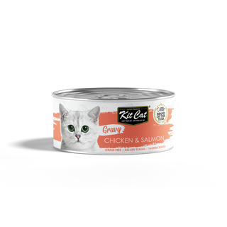 Kitcat chicken & salmon gravy can 70g