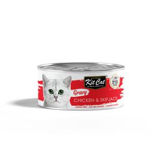 Kitcat chicken & skip jack gravy can 70g
