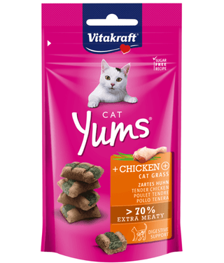 Vitakraft Cat Yums Chicken Cat Grass view 