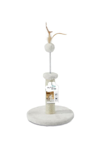 M-Pets My First Cat Tree Feather White view 