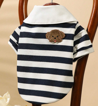 Polo Shirt Blue Stripe L