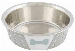 Trixie Silicone/Stainless Bowl 1.4 L White/Grey