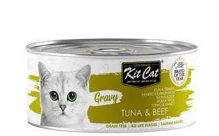 Kitcat Tuna & beef gravy can 70g