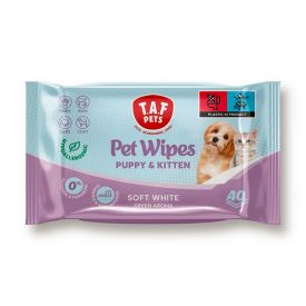 T.A.F Wipes Puppy & Kitten Soft White 40pcs
