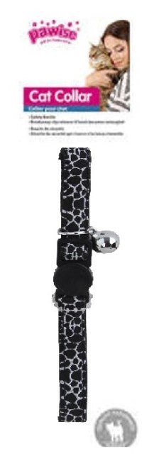 Pawise Cat Collar Black & White Marbling view 