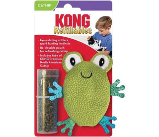 Kong Toad with catnip refill view 