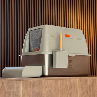 Fully-Closed Stainless Steel Litter Box