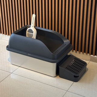 Semi-Closed Stainless Steel Litter Box