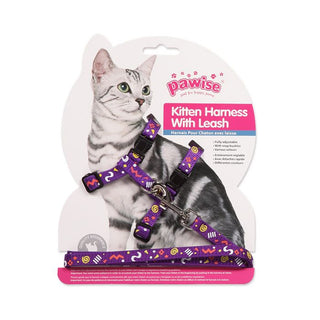 Pawise Kitten Harness With Leash Purple/ Pink view 
